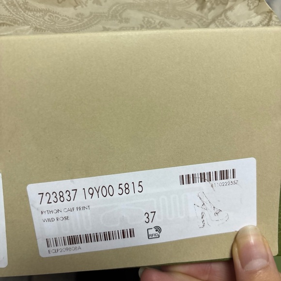 New Gucci High heel pump Pythons Calf Print Leather Wild Rose 723837 - Picture 10 of 10